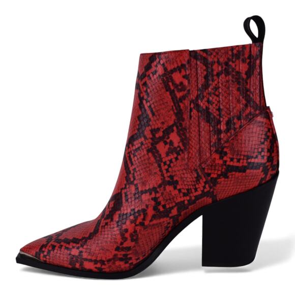 Kenneth Cole Women’s West Side Red Snake-Print Bootie – Size 9 - Picture 5 of 8